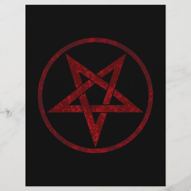 Red Djävulen Pentagram Brevhuvud (Framsida)