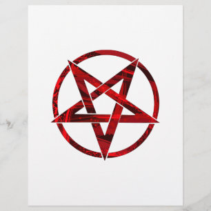 Red Djävulen Pentagram Brevhuvud