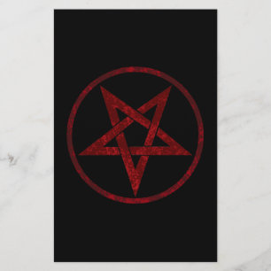 Red Djävulen Pentagram Brevpapper