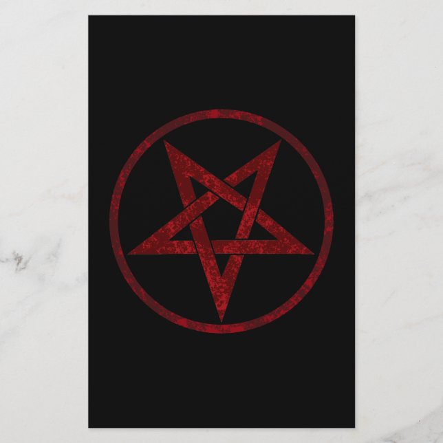 Red Djävulen Pentagram Brevpapper (Framsida)