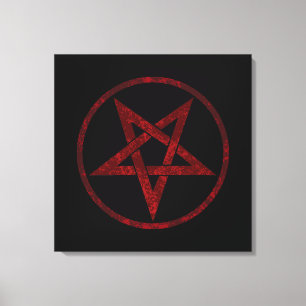 Red Djävulen Pentagram Canvastryck