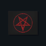 Red Djävulen Pentagram Canvastryck<br><div class="desc">Röd,  inverterad,  texturerad pentagram i cirkel,  på svart bakgrund. Oockult-symbol. 666</div>
