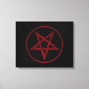 Red Djävulen Pentagram Canvastryck