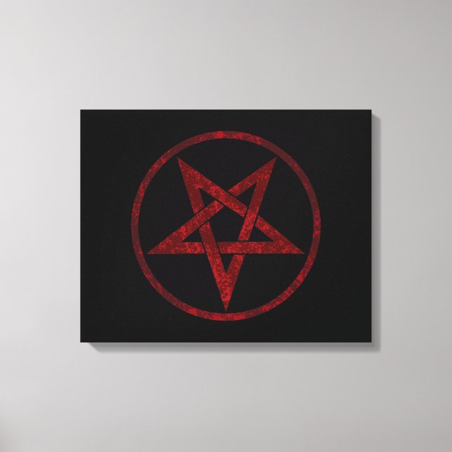 Red Djävulen Pentagram Canvastryck (Framsida)