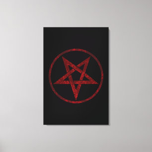 Red Djävulen Pentagram Canvastryck