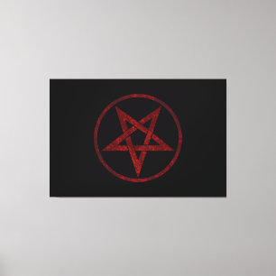 Red Djävulen Pentagram Canvastryck