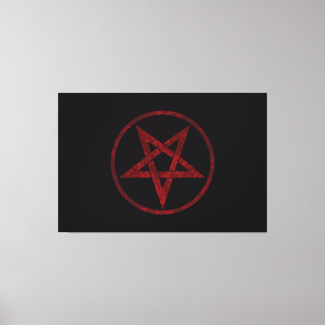 Red Djävulen Pentagram Canvastryck (Framsida)