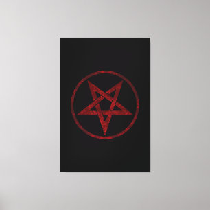Red Djävulen Pentagram Canvastryck