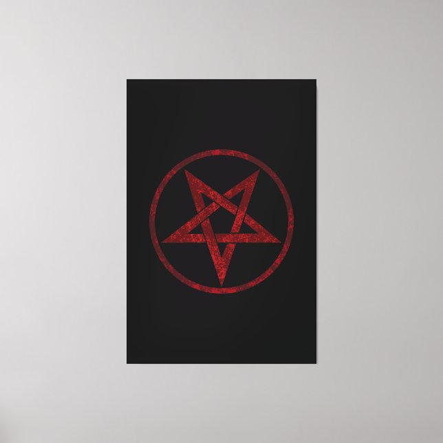 Red Djävulen Pentagram Canvastryck (Framsida)
