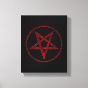 Red Djävulen Pentagram Canvastryck
