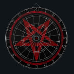 Red Djävulen Pentagram Darttavla<br><div class="desc">Röd,  inverterad,  texturerad pentagram i cirkel,  på svart bakgrund. Oockult-symbol. 666</div>