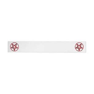 Red Djävulen Pentagram Etikettband
