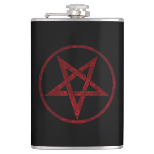 Red Djävulen Pentagram Fickplunta
