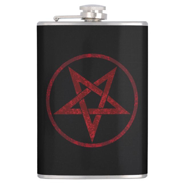 Red Djävulen Pentagram Fickplunta (Framsidan)