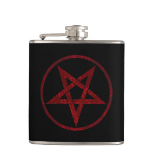 Red Djävulen Pentagram Fickplunta