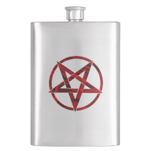 Red Djävulen Pentagram Fickplunta
