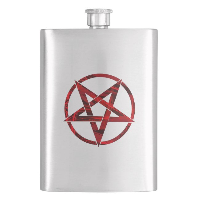 Red Djävulen Pentagram Fickplunta (Framsidan)
