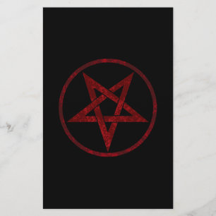 Red Djävulen Pentagram Flygblad