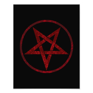 Red Djävulen Pentagram Fototryck