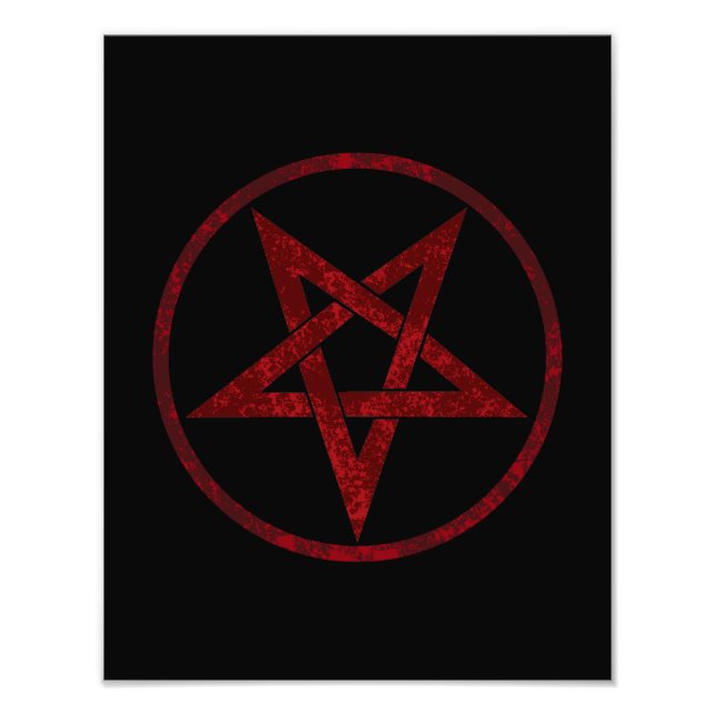 Red Djävulen Pentagram Fototryck (Framsidan)