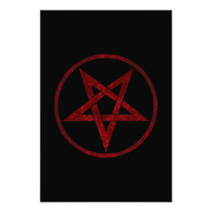Red Djävulen Pentagram Fototryck