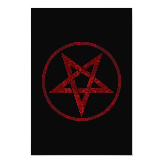 Red Djävulen Pentagram Fototryck (Framsidan)