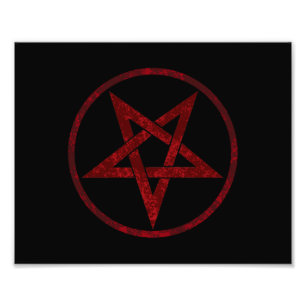 Red Djävulen Pentagram Fototryck