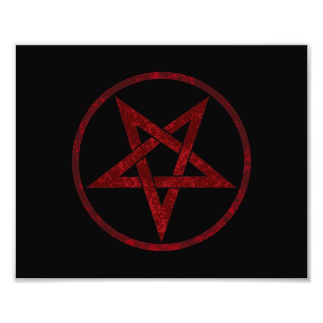 Red Djävulen Pentagram Fototryck (Framsidan)