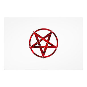 Red Djävulen Pentagram Fototryck