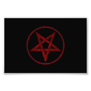 Red Djävulen Pentagram Fototryck