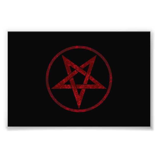 Red Djävulen Pentagram Fototryck (Framsidan)