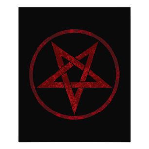 Red Djävulen Pentagram Fototryck