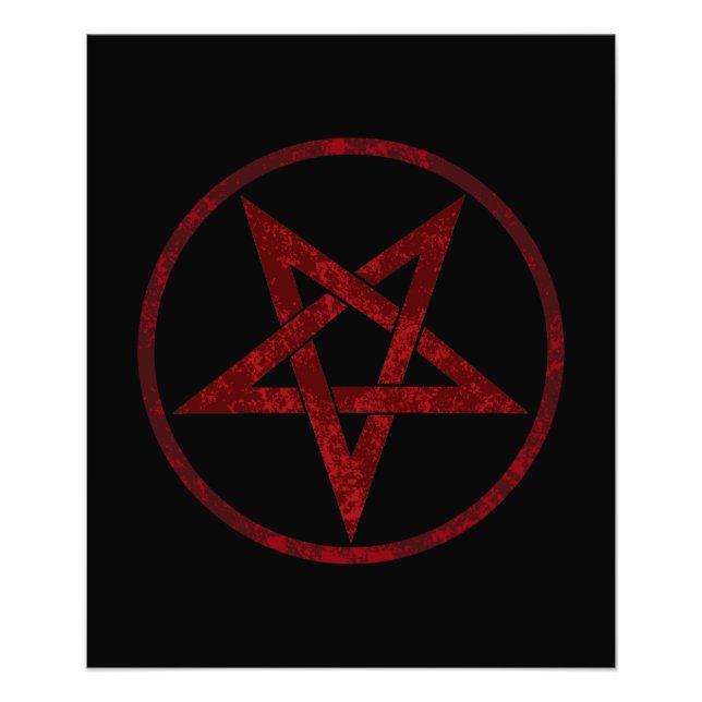 Red Djävulen Pentagram Fototryck (Framsidan)