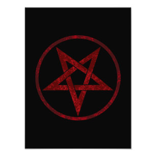 Red Djävulen Pentagram Fototryck