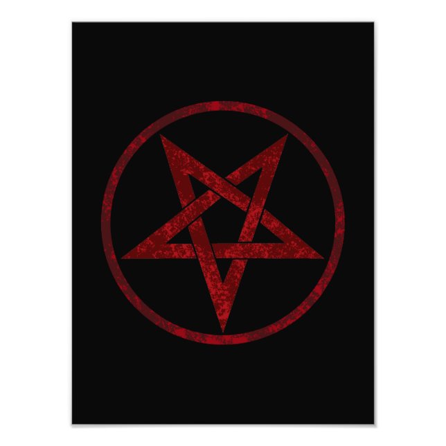 Red Djävulen Pentagram Fototryck (Framsidan)