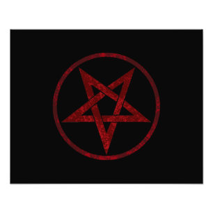 Red Djävulen Pentagram Fototryck