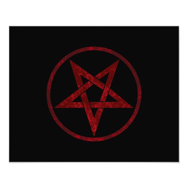 Red Djävulen Pentagram Fototryck (Framsidan)
