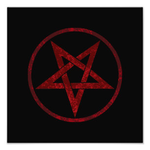 Red Djävulen Pentagram Fototryck
