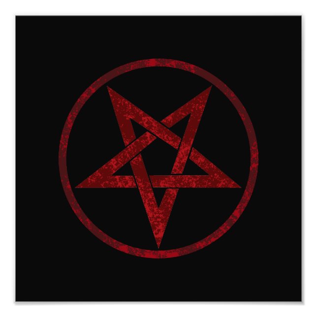 Red Djävulen Pentagram Fototryck (Framsidan)