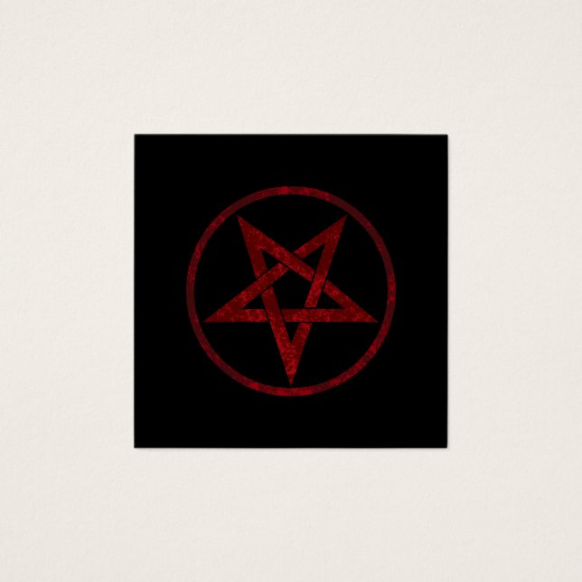 Red Djävulen Pentagram Fyrkantigt Visitkort (Framsida)
