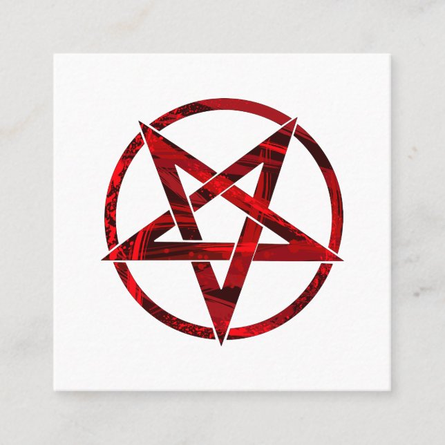 Red Djävulen Pentagram Fyrkantigt Visitkort (Framsida)