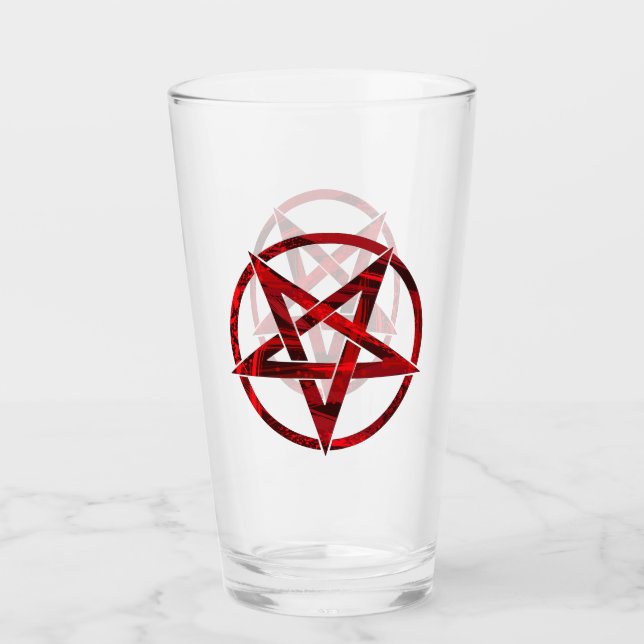 Red Djävulen Pentagram Glaskopp (Framsida)