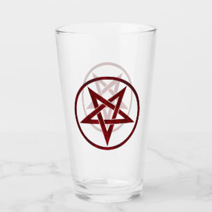 Red Djävulen Pentagram Glaskopp