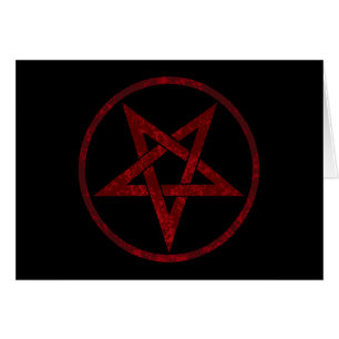 Red Djävulen Pentagram Hälsningskort