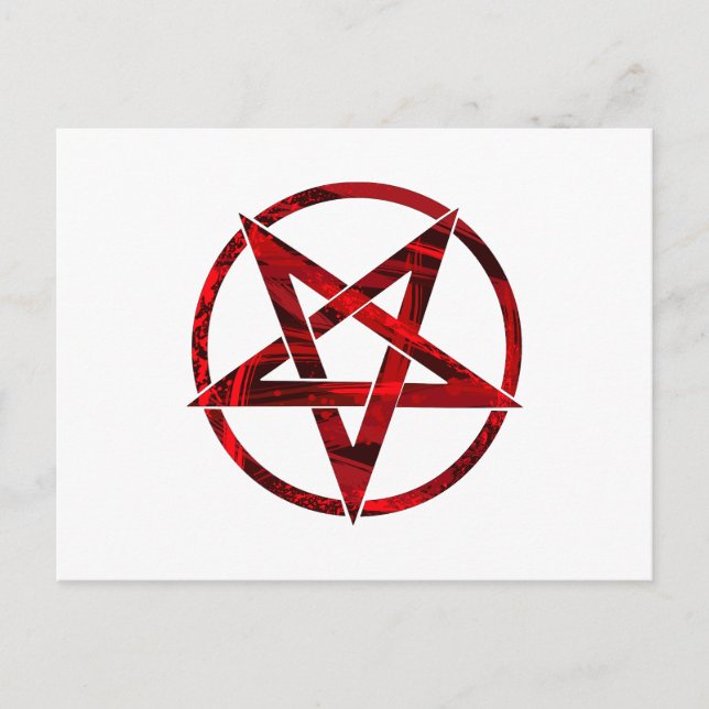 Red Djävulen Pentagram Helg Vykort (Framsida)