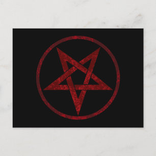 Red Djävulen Pentagram Helg Vykort