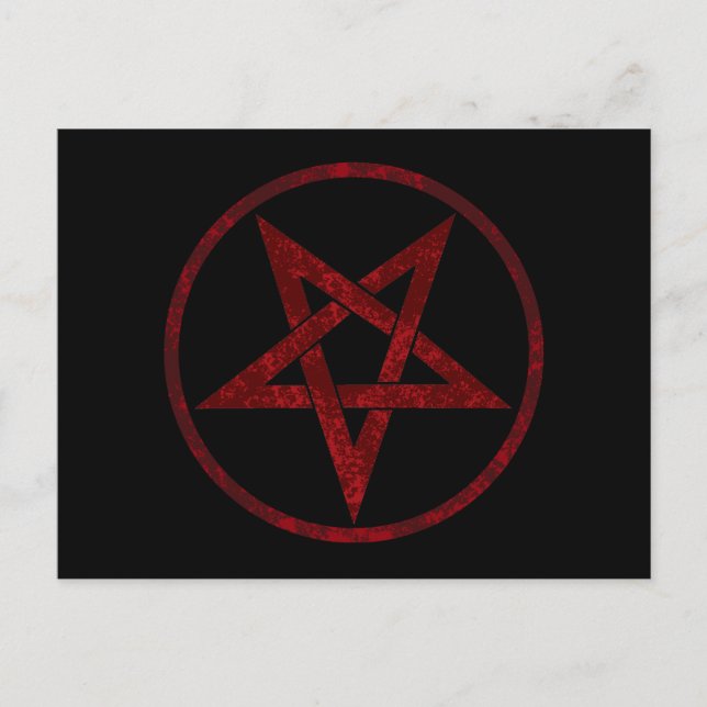 Red Djävulen Pentagram Helg Vykort (Framsida)