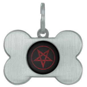 Red Djävulen Pentagram ID-bricka Husdjur