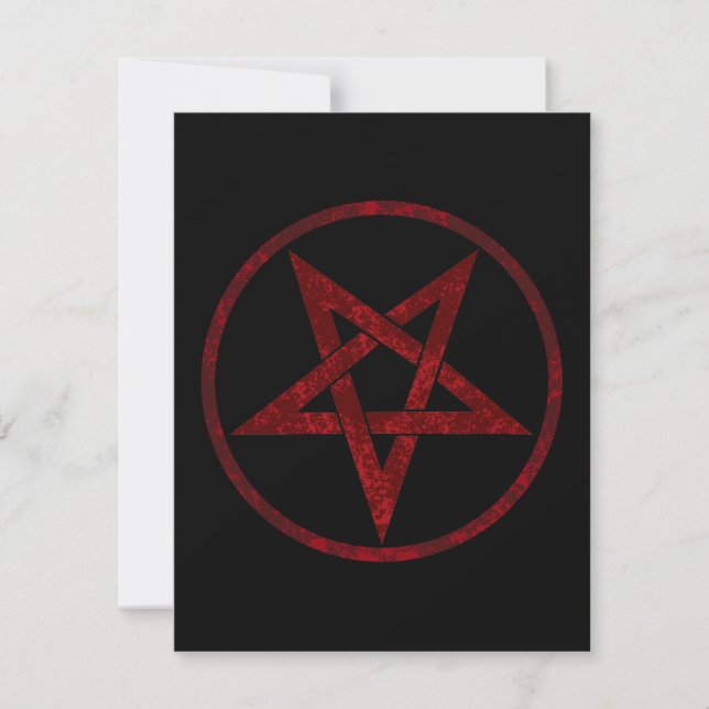 Red Djävulen Pentagram Inbjudningar (Framsida)