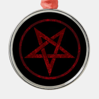 Red Djävulen Pentagram Julgransprydnad Metall